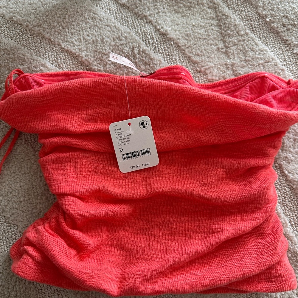 Free People Coral Strapless Top NWT